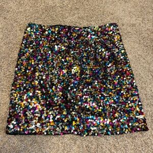 Sparkle and shine in this Bright Disco Sequin SHEIN Skirt Sz OXL